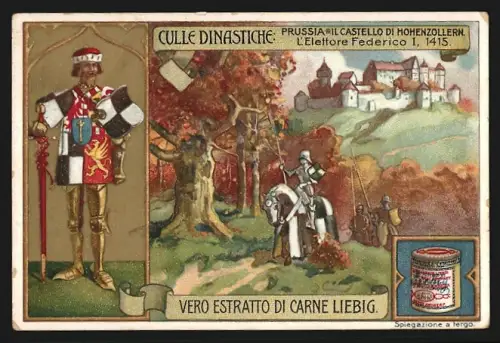 Sammelbild Liebig, Culle Dinastiche, Prussia, Castello di Hohenzollern