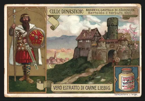 Sammelbild Liebig, Culle Dinastiche, Baden, Castello di Zähringen