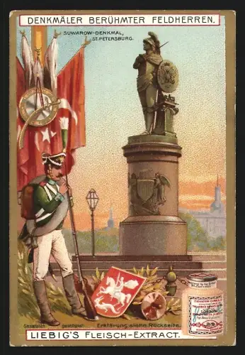 Sammelbild Liebig, Suwarow Denkmal in St. Petersburg