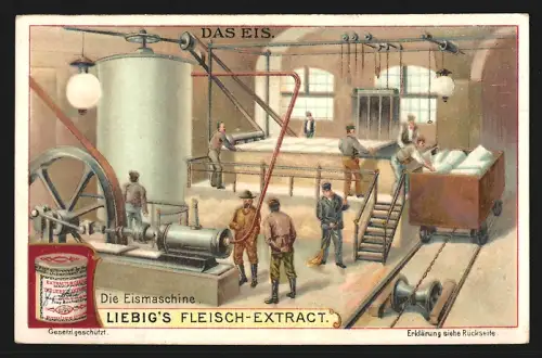 Sammelbild Liebig, Das Eis, Die Eismaschine