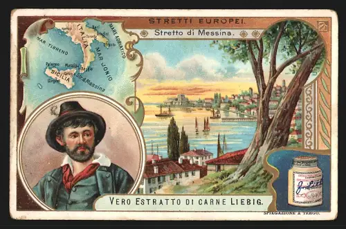 Sammelbild Liebig, Stretti Europei, Stretto di Messina