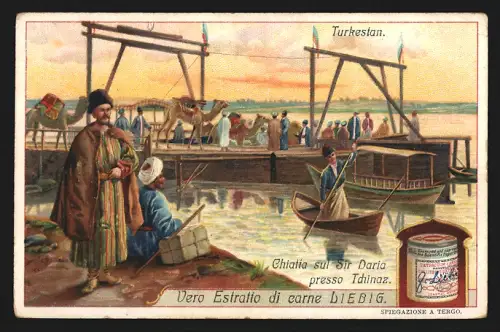 Sammelbild Liebig, Turkestan, Chiatia sul Sir Daria presso Tchinaz