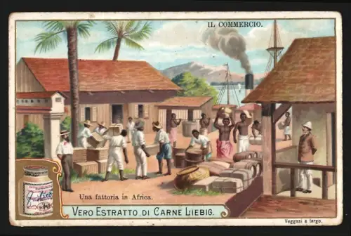 Sammelbild Liebig, Il Commercio, Una fattoria in Africa