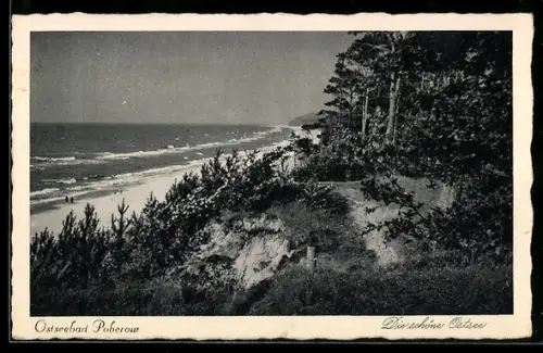 AK Poberow, Ostseebad, Strandpartie