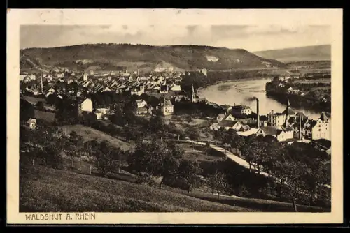 AK Waldshut a. Rhein, Stadtansicht mit Rhein