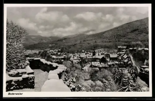 AK Badenweiler, Winteransicht auf Ort und Umgebung
