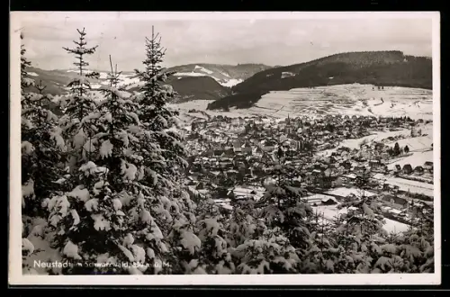 AK Neustadt im Schwarzwald, Winterliche Gesamtansicht