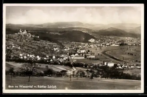 AK Lörrach, Blick ins Wiesental mit Röttler Schloss