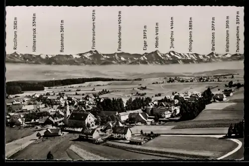 AK Höchenschwand /Schwarzwald, Ortsansicht mit Schweizer Alpenkette