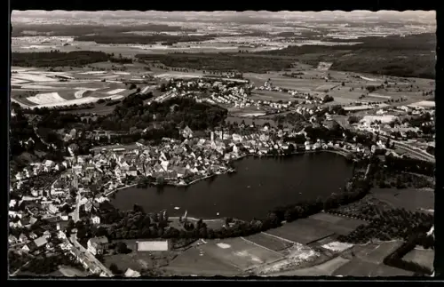 AK Bad Waldsee, Luftaufnahme, Moorbad, Stadtsee