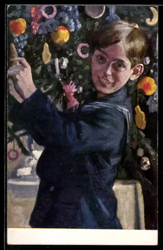 Künstler-AK sign. Otto Gerlach: Unterm Christbaum