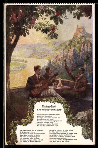 AK Wachau-Lied, Sänger mit Gitarre, Text