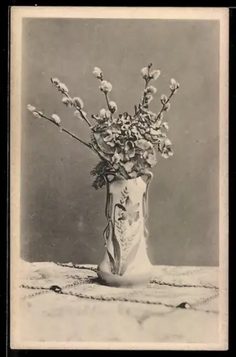 Künstler-AK Brüder Kohn (B.K.W.I) Nr.4632-1: Maikätzchen in einer Blumenvase