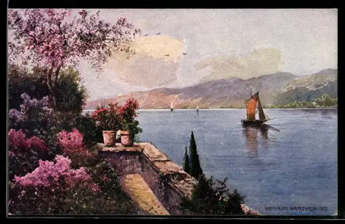 Künstler-AK Brüder Kohn (B.K.W.I) Nr. 772-2: Malerische Bucht mit Segelbooten