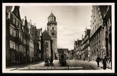 AK Donauwörth, Obere Reichsstrasse, Stadtpfarrkirche
