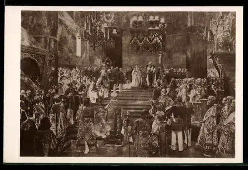 AK Krönungszeremonie Zar Nikolaus II. von Russland