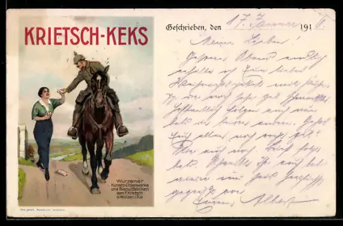 AK Reklame für Krietsch-Kekse