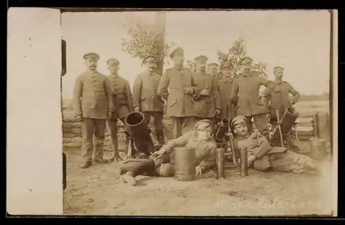 Foto-AK Soldaten mit Minenwerfer