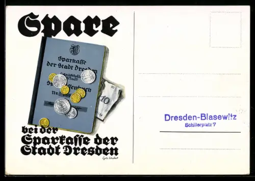 AK Dresden, Sparkasse der Stadt, Aufruf zum Sparen