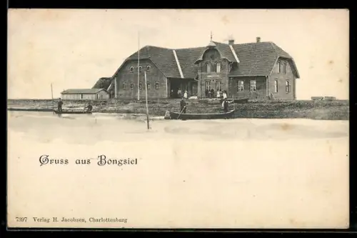 AK Bongsiel, Gasthaus mit Booten