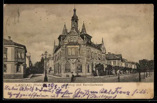 AK Landau /Pfalz, Pfälzische Bank, Südring und Ravelinstrasse