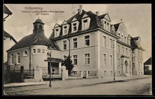 AK Heiligenberg / Baden, Friedrich-Luisen-Bezirks-Krankenhaus mit Kapelle
