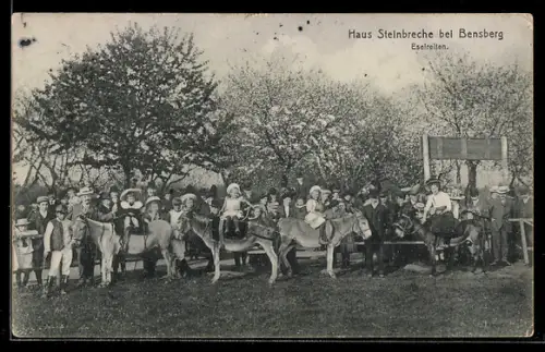 AK Bensberg, Haus Steinbreche, Eselreiten