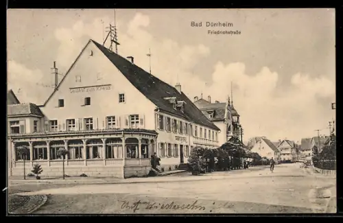AK Bad Dürrheim, Friedrichstrasse mit Gasthof zum Kreuz