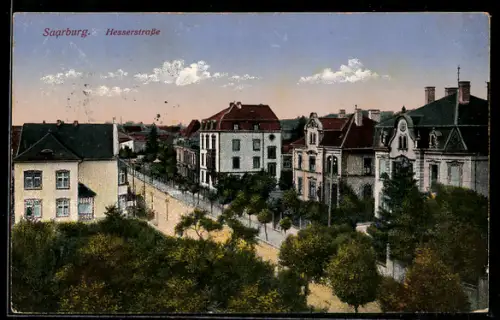 AK Saarburg, Hesserstrasse mit Villen