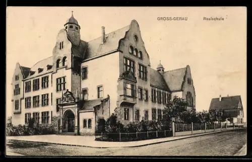 AK Gross-Gerau, Realschule von der Strasse her gesehen