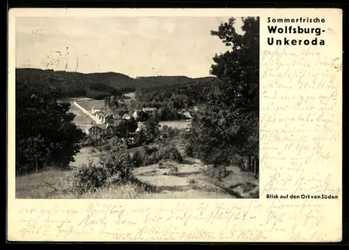 AK Wolfsburg-Unkeroda, Blick auf den Ort von Süden