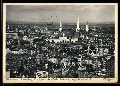 AK Hamburg-Neustadt, Blick von der Michaeliskirche auf die Altstadt