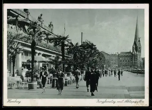 AK Hamburg-Neustadt, Jungfernstieg mit Alsterpavillon