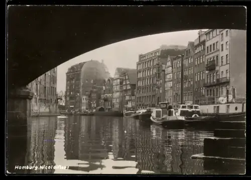 AK Alt-Hamburg, Nicolaifleet, historische Speicher-und Wohnhäuser