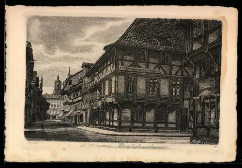 AK Göttingen, Fachwerkhäuser in der Barfüsserstrasse