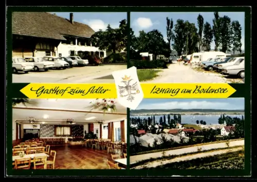 AK Iznang am Bodensee, Gasthof zum Adler, Bes. Anton Hügle, Campingplatz, Saal