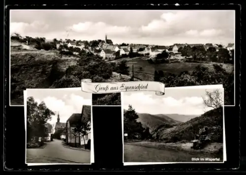AK Espenschied, Ortsansicht, Kirche, Blick ins Wispertal