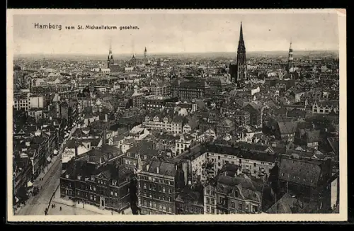 AK Hamburg-Neustadt, Blick vom St. Michaelisturm auf die Stadt