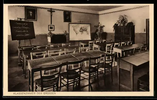 AK Wasserburg, Erziehungs-Institut der Englischen Fräulein, Klassenzimmer der Grossen