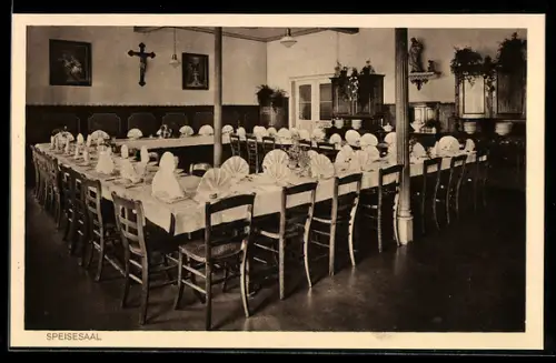 AK Wasserburg am Inn, Erziehungs-Institut der Englischen Fräulein, Speisesaal, Innenansicht