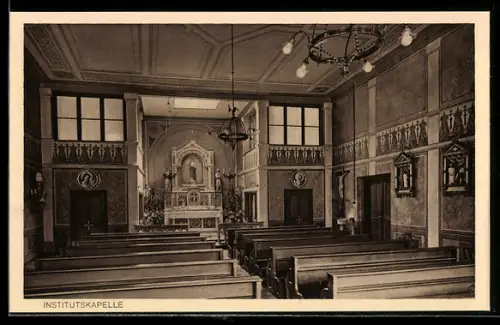 AK Wasserburg am Inn, Erziehungs-Institut der Englischen Fräulein, Institutskapelle, Innenansicht