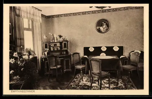AK Wasserburg am Inn, Erziehungs-Institut der Englischen Fräulein, Empfangszimmer, Innenansicht