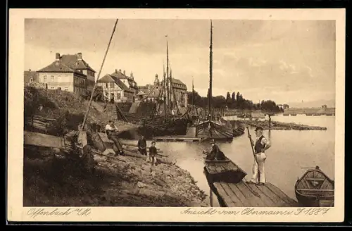 AK Offenbach a. M., Ansicht vom Obermain im Jahre 1887