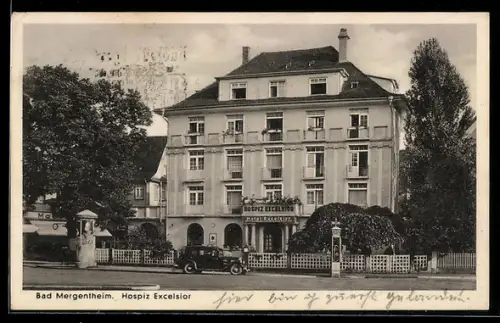 AK Bad Mergentheim, Hospiz Excelsior, Strassenansicht