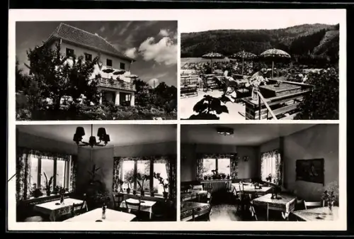 AK Wilhelmsfeld, Café-Pension Hermann`s Ruhe mit Gasträumen und Terrasse