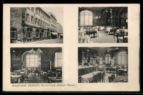 AK Heidelberg, Gasthof Perkeo, Innenansichten