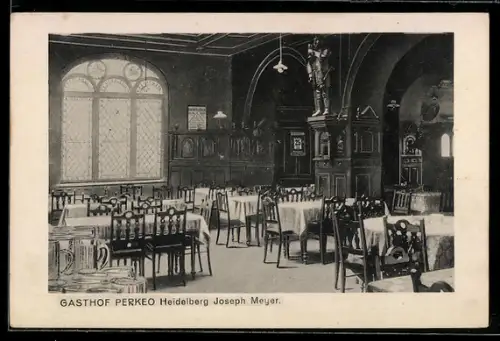 AK Heidelberg, Gasthof Perkeo, Innenansicht