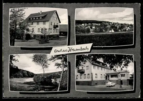 AK Krumbach /Mosbach, Gasthaus u. Pension z. Engel, B. Schwab