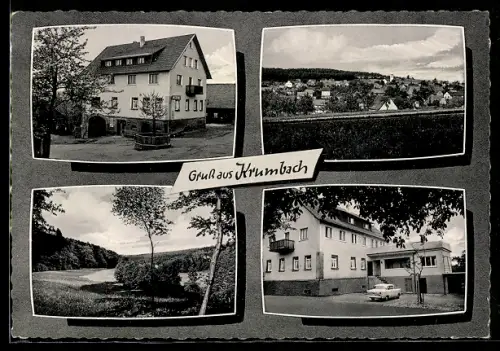 AK Krumbach /Mosbach, Gasthaus u. Pension z. Engel, B. Schwab