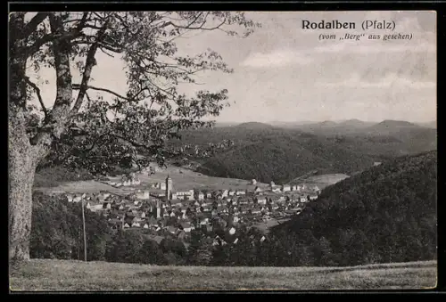 AK Rodalben /Pfalz, Ortsansicht vom Berg aus